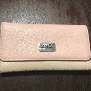 Guess pink & tan wallet
